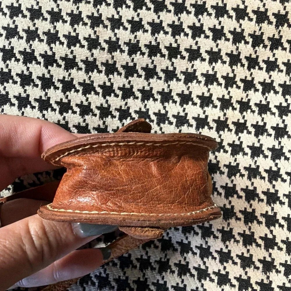 Vtg Mini Horse Celluloid Saddle Western Tooled Leather Toy Purse 2.5